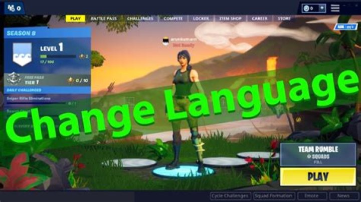 How to change the language on fortnite