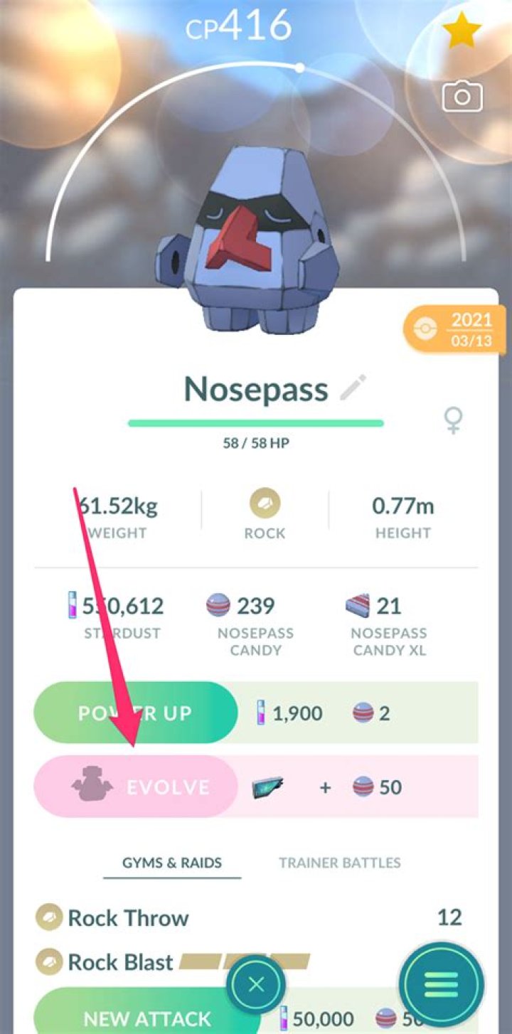 Pokemon go how to evolve nosepass