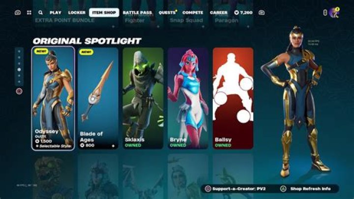 What is in the item shop right now in fortnite